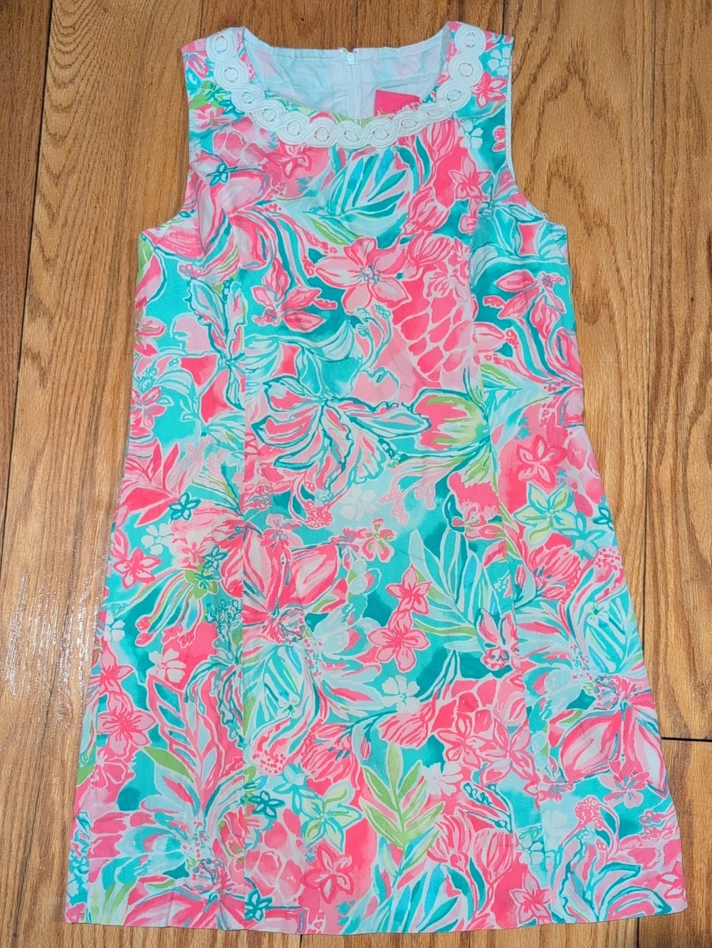 Lilly Pulitzer Pink, Teal & Coral Floral Sleeveless Dress